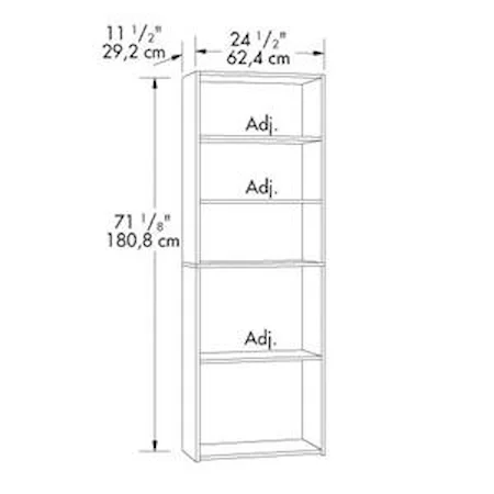 Casual 5-Shelf Bookcase